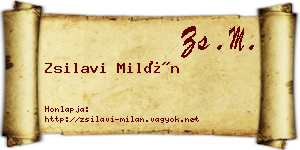 Zsilavi Milán névjegykártya